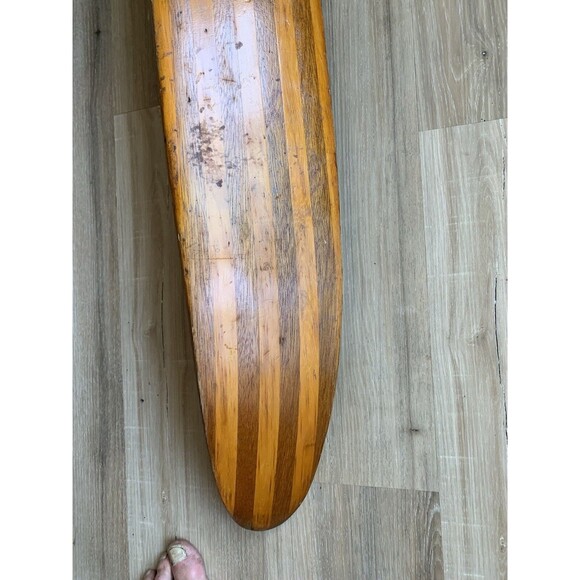 Vintage Solid Wood Water Ski Single Rubber Bindings Unknown Maker EUC - Picture 8 of 14